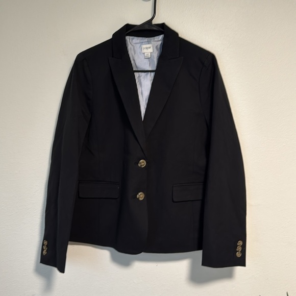 J. Crew Factory Cotton-blend two-button blazer in Black - Picture 8 of 12